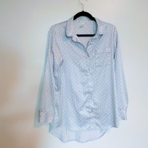 Shimera floral people and white button up collared PJ top, size small